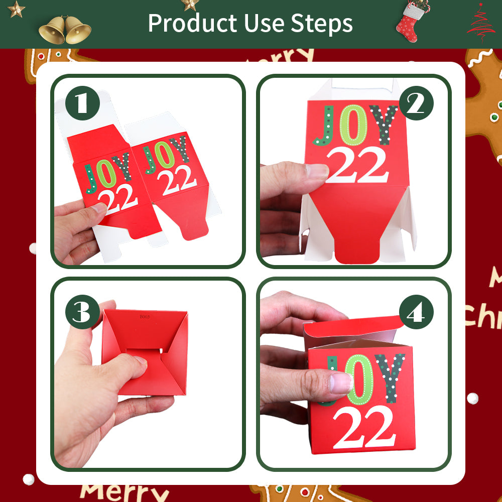 Christmas Advent Calendar Boxes, 24 Days Countdown to Christmas,Mini Gift Boxes for Candy Treats, Holiday Party Favors, Classroom Stuffers Decorations