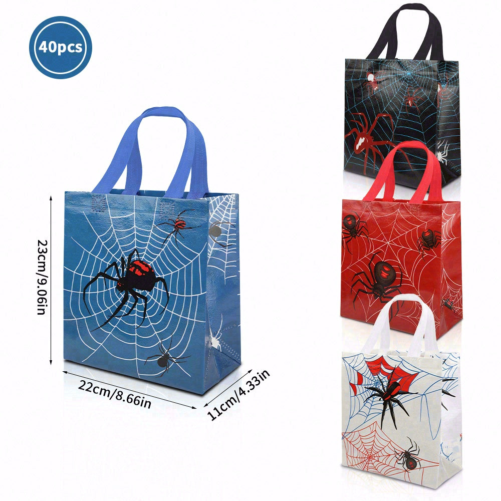 20/40pcs Halloween Spider Web Treat Bags, Halloween Party Favor Bags, Trick or Treat Candy Bags for Kids, Halloween Gift Bags, Spooky Halloween Decorations