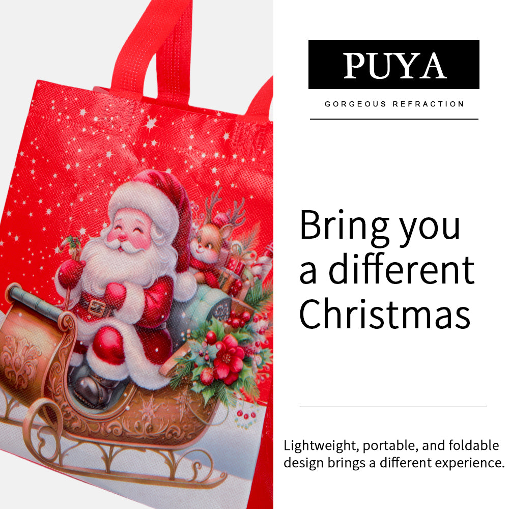 20pcs Christmas Holiday Gift Bags, Red Christmas Element Printed Tote Bags, Holiday Gift-Giving Bags, Large-Capacity Waterproof Shopping Bags, Gift Wrapping Bags – An Excellent Choice for Christmas, Valentine's Day and New Year's Eve