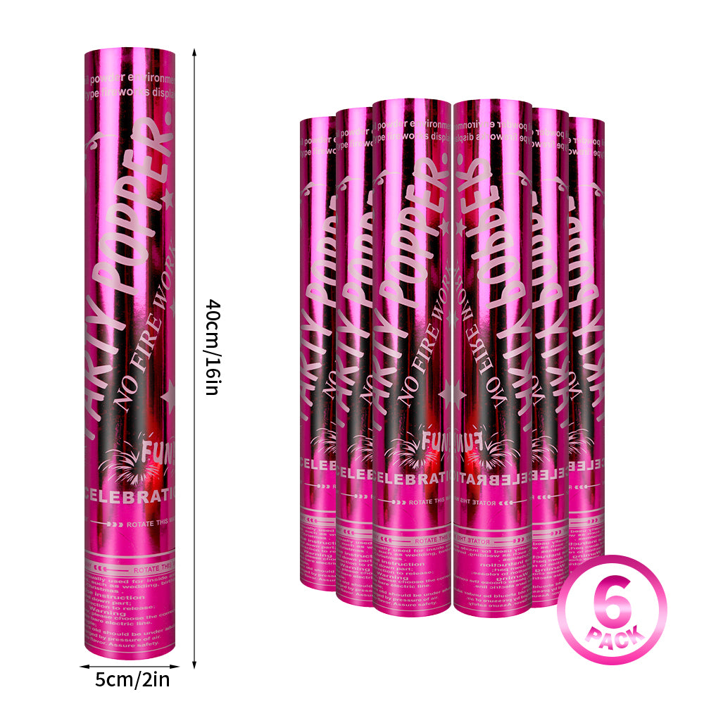 6/12pcs  Confetti Cannon, Push Pop Party Poppers for Wedding, Gender Reveal, Birthday, New Year's Eve, No Fireworks, Indoor Safe