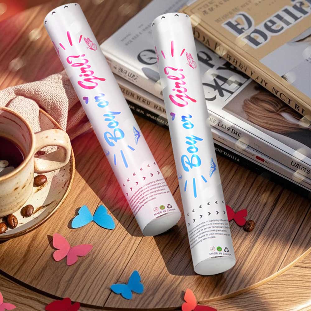 6/12pcs Gender Reveal Confetti Cannons, Pink and Blue Boy or Girl Party Poppers for Baby Shower Reveal Party Supplies, Fun Celebration Favors