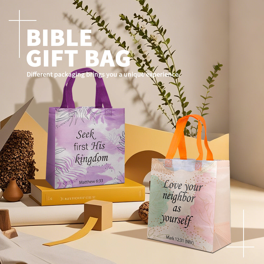 18/36pcs Religious Gift Bags with Bible Verses, Inspirational Christian Bags for Easter, Baptism, Church Party Favors