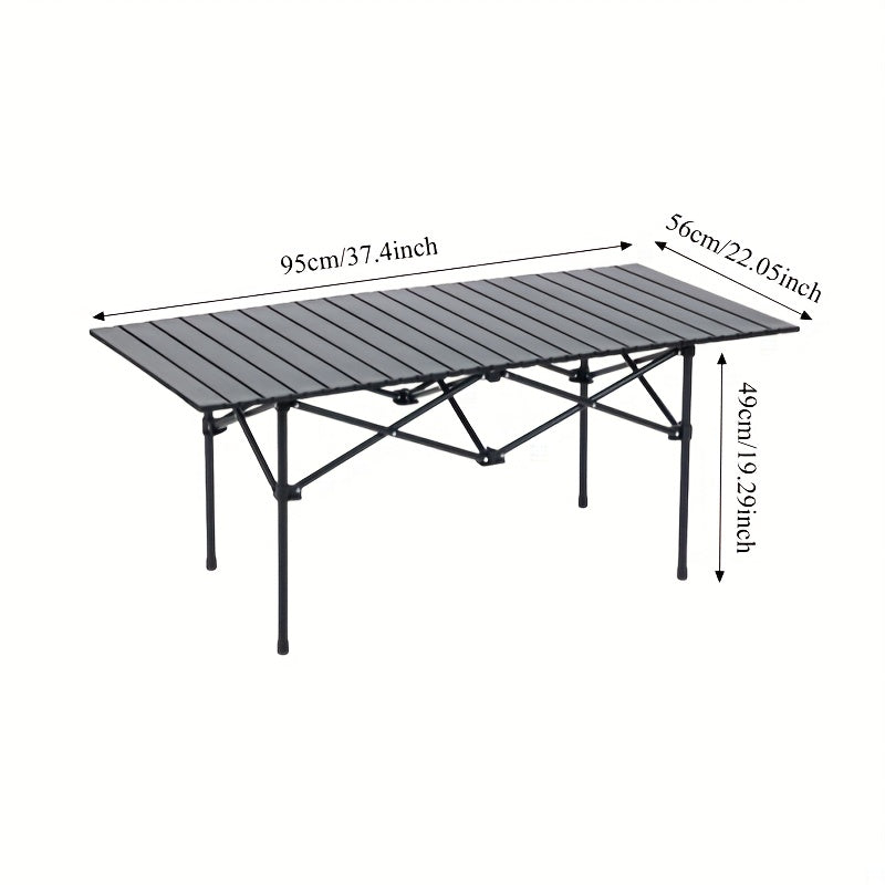 1 Piece Portable Folding Camping Table, Lightweight Aluminum Picnic Table for Outdoors, Backyard, Beach, Tailgate, BBQ