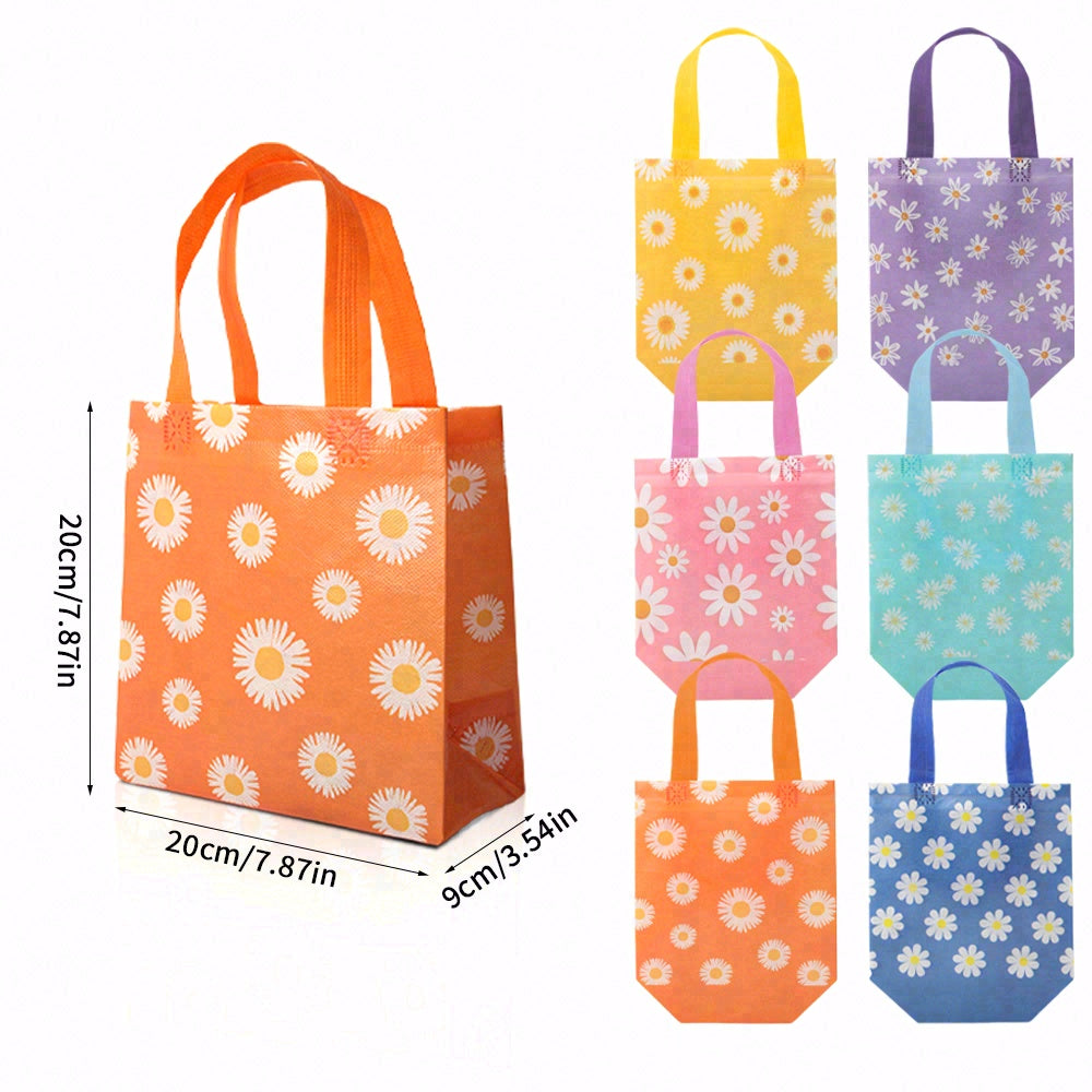 24/48pcs Daisy Gift Bags, Small Reusable Tote Bags for Birthday Party Favor, Wedding Goodie Bags