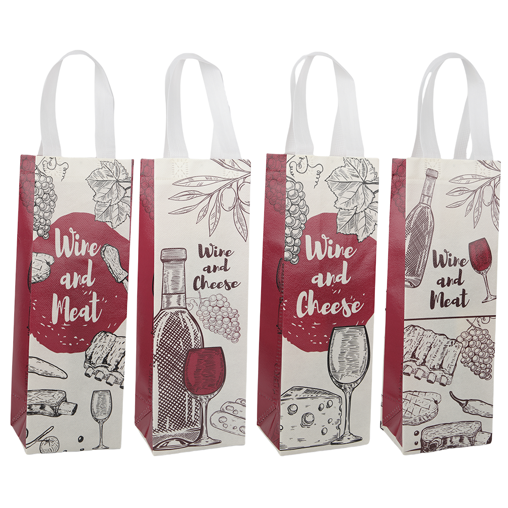 20pcs Wine and Cheese Gift Bag, Non Woven Single Bottle Wine Tote for Party, Thanksgiving, Christmas Wine Lover Gift