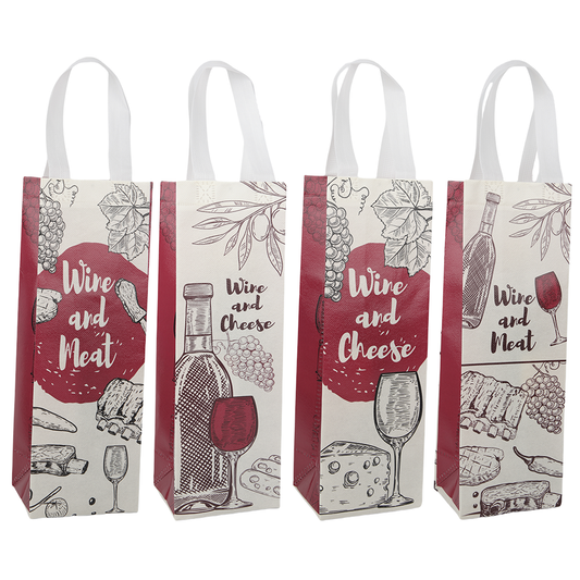 20pcs Wine and Cheese Gift Bag, Non Woven Single Bottle Wine Tote for Party, Thanksgiving, Christmas Wine Lover Gift