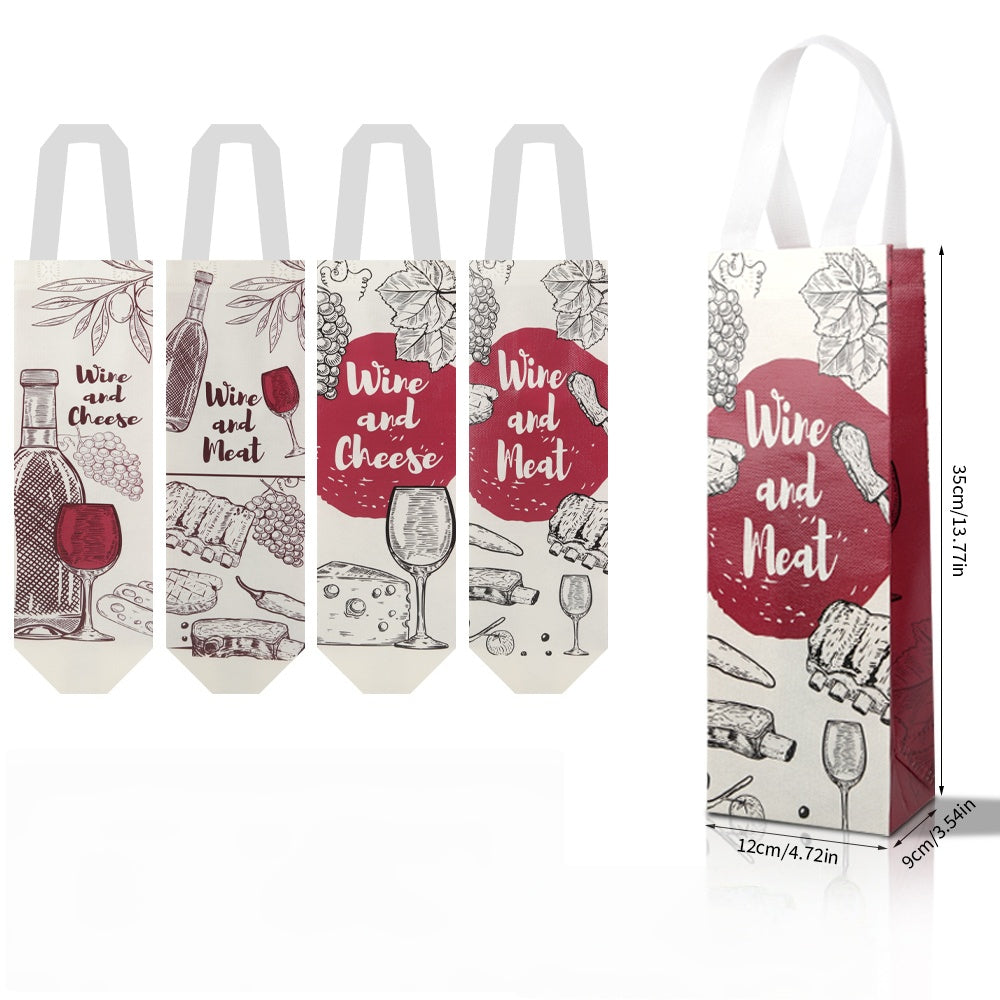 20pcs Wine and Cheese Gift Bag, Non Woven Single Bottle Wine Tote for Party, Thanksgiving, Christmas Wine Lover Gift