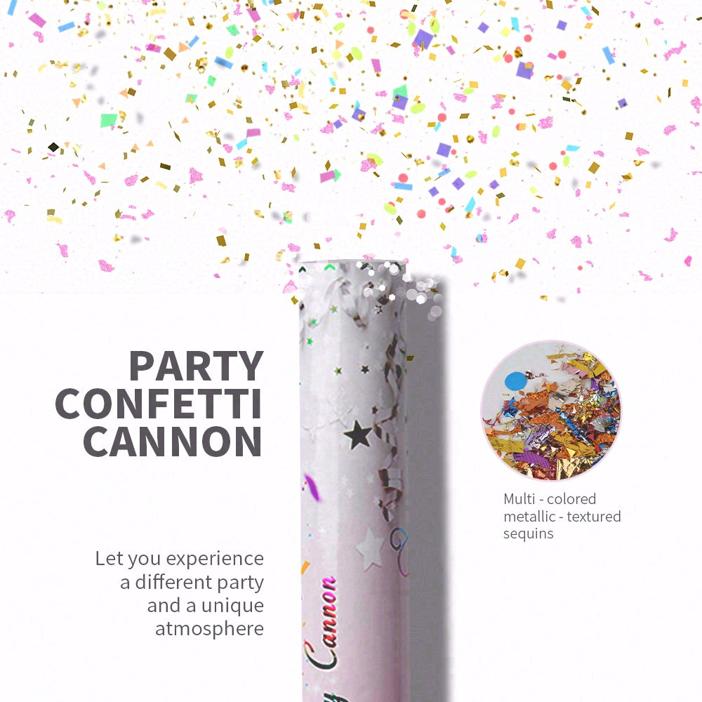 6/12pcs Confetti Cannon, Make it Rain Party Poppers for Birthday Wedding Graduation Party Supplies, Pink Glitter Confetti Popper