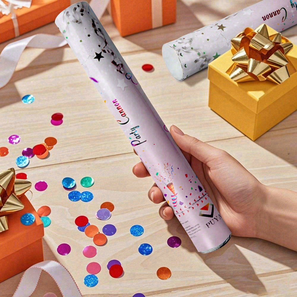 6/12pcs Confetti Cannon, Make it Rain Party Poppers for Birthday Wedding Graduation Party Supplies, Pink Glitter Confetti Popper