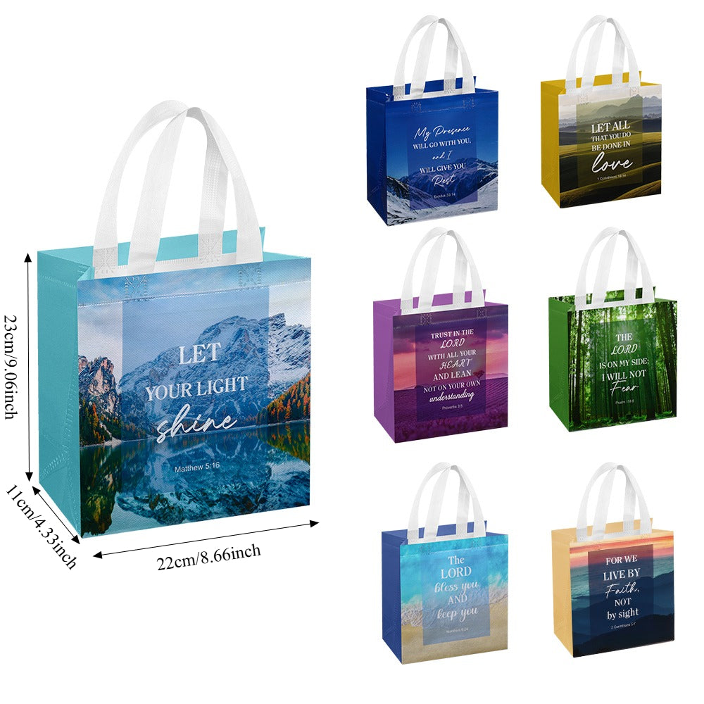 16/40pcs Christian Gift Bags,Bible Verse & Scenery Design,Church Baptism, Birthday, Easter