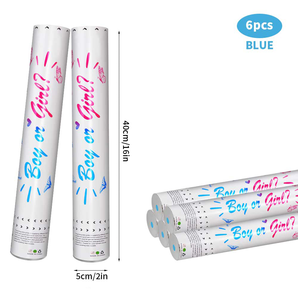 6/12pcs Gender Reveal Confetti Cannons, Pink and Blue Boy or Girl Party Poppers for Baby Shower Reveal Party Supplies, Fun Celebration Favors