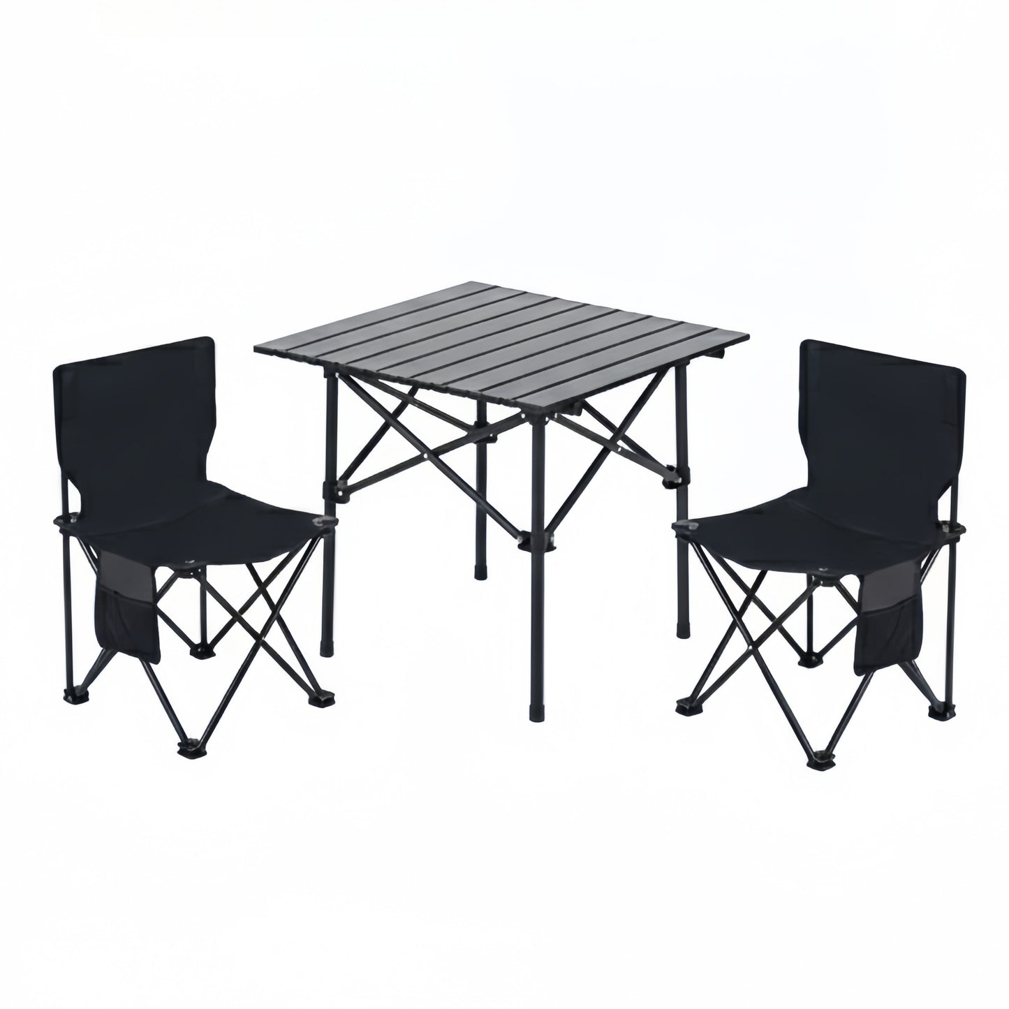 3 Piece Portable Folding Picnic Table with 2 Chairs,Camping Table and Chairs Set,for Backyard Beach Tailgate, Lightweight Outdoor Furniture