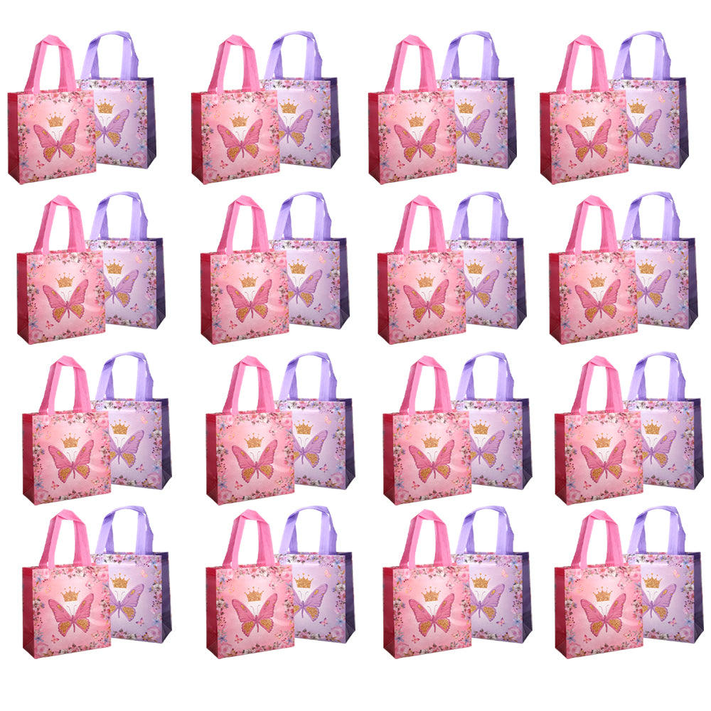 24/48 Pcs Spring Butterfly Themed Gift Bags, Reusable Tote Bags, Perfect for Birthday Parties, Weddings, Baby Showers, Mother’s Day and Valentine’s Day
