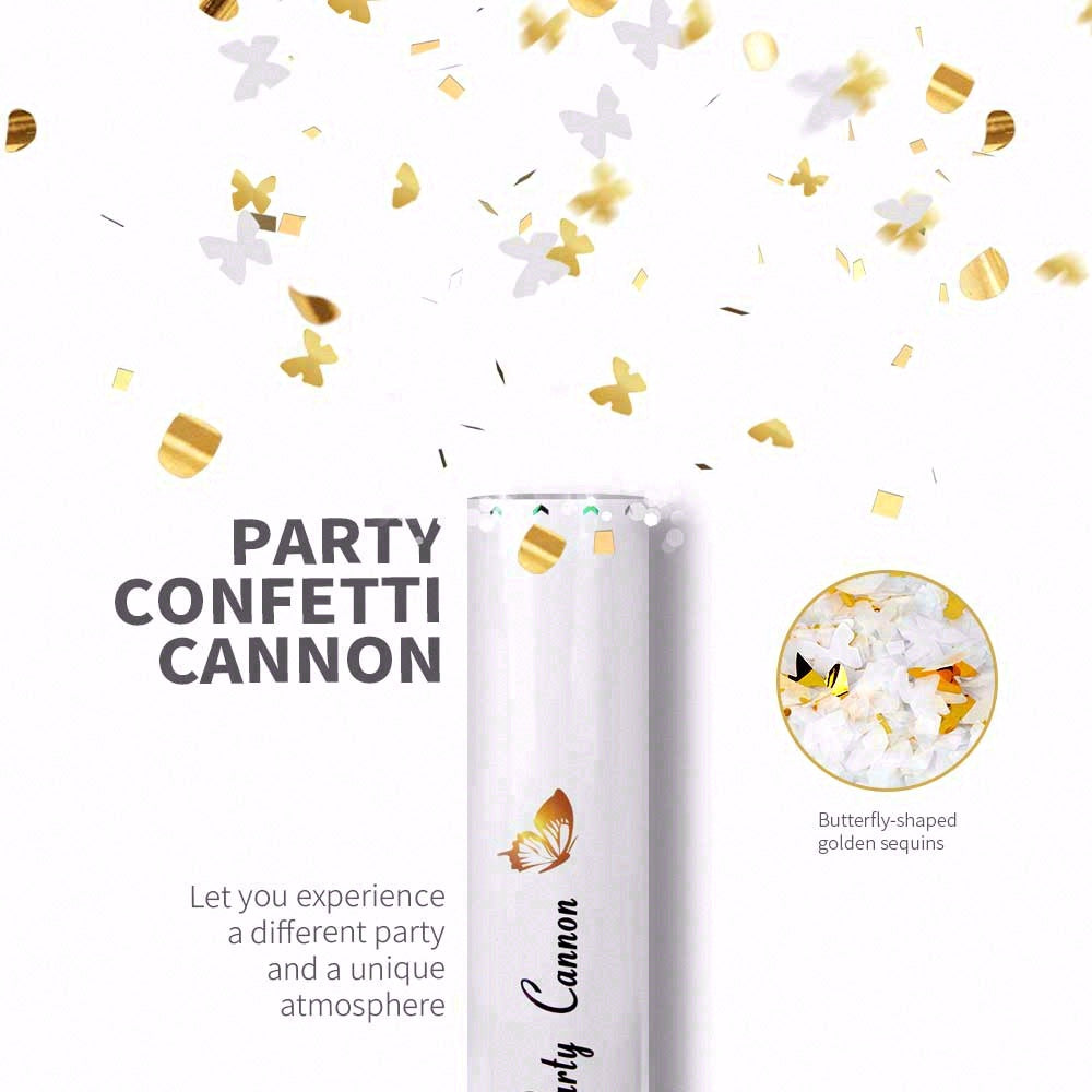 6/12pcs Confetti Cannon,Party Poppers for Wedding, Birthday, Gender Reveal, Baby Shower, Graduation Party Supplies, Make it Rain, Butterfly Design