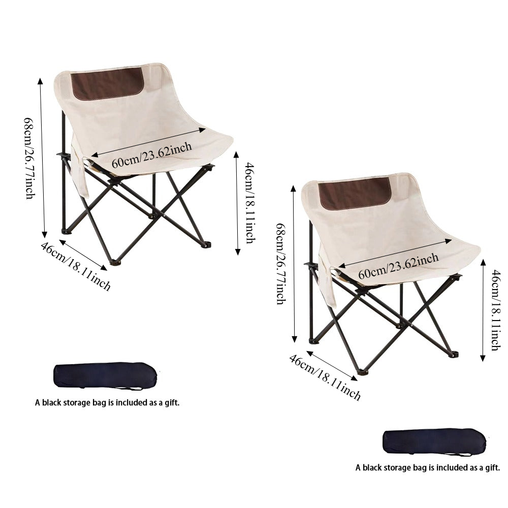 2 Piece Folding Camping Chair with Carry Bag, Portable Lightweight Outdoor Lawn Beach Chair,Compact Collapsible Camping Chairs for Tailgate Festival Fishing