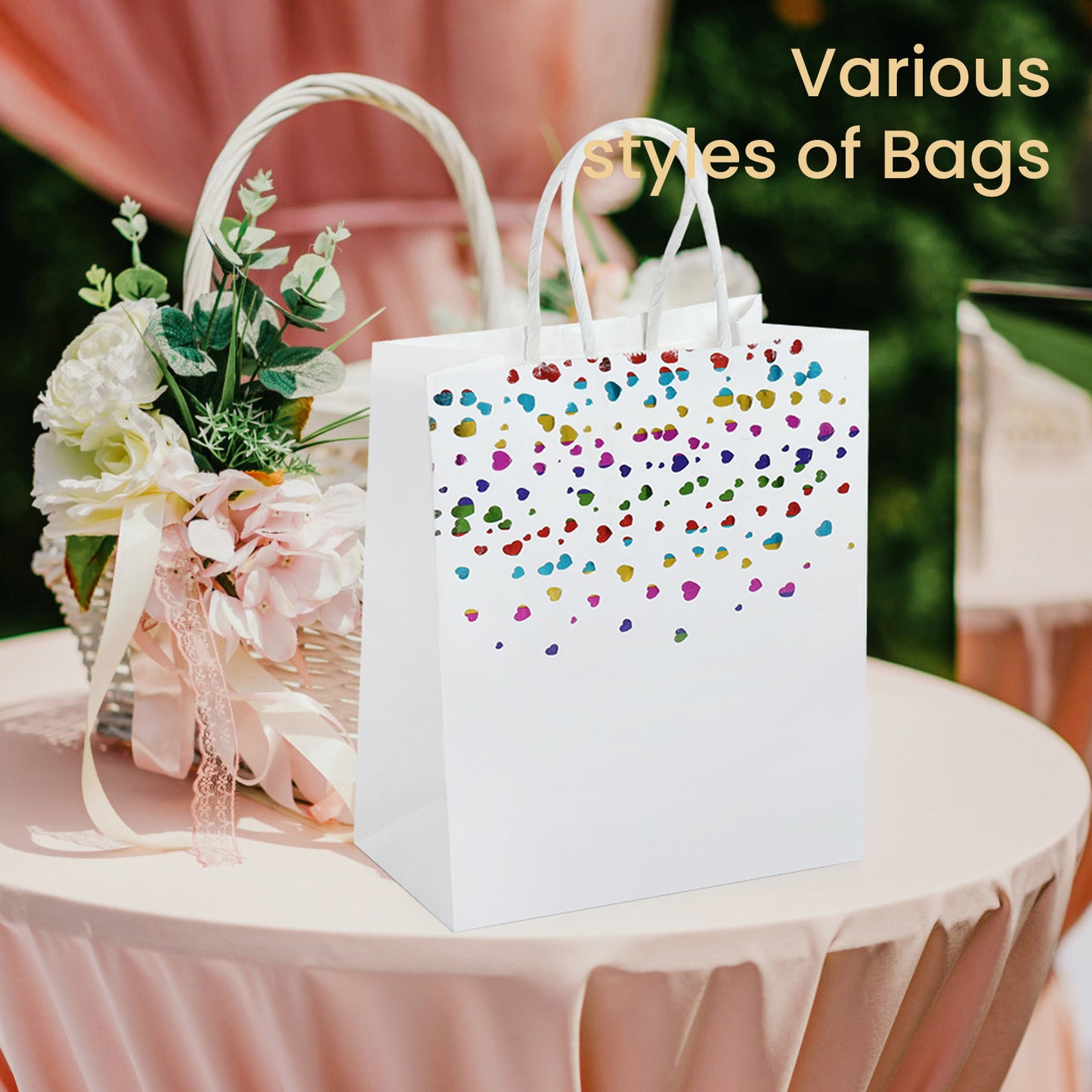 20/40pcs Colorful Hearts Gift Bags, Perfect for Birthday Party Favor, Valentine's Day, Wedding, Goodie Bags
