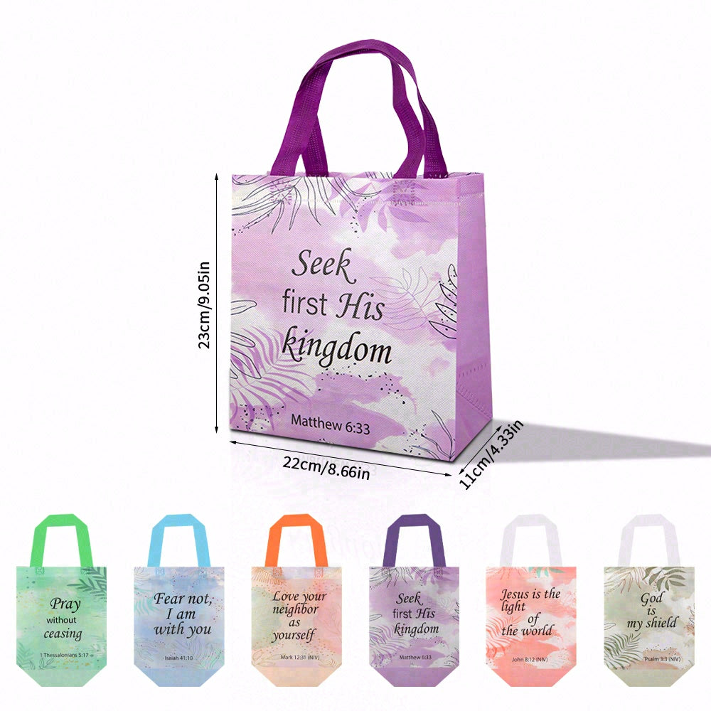 18/36pcs Religious Gift Bags with Bible Verses, Inspirational Christian Bags for Easter, Baptism, Church Party Favors