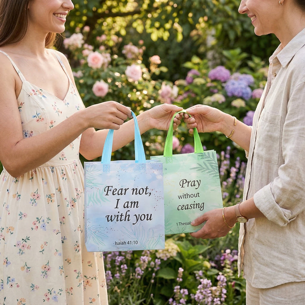 18/36pcs Religious Gift Bags with Bible Verses, Inspirational Christian Bags for Easter, Baptism, Church Party Favors