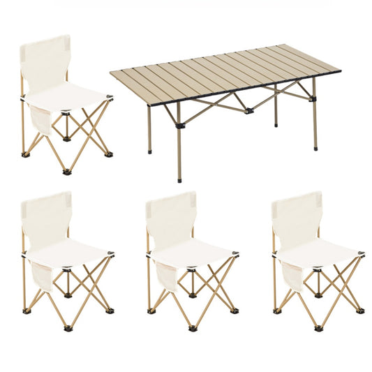 5 Piece Camping Table and Chairs Set, Portable Folding Picnic Table with 4 Chairs, Lightweight  Outdoor Furniture for Backyard, Beach, Tailgate, RV Camping