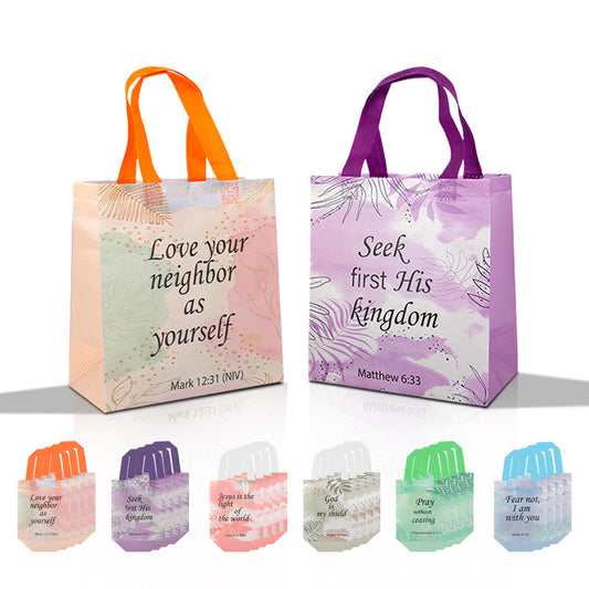 18/36pcs Religious Gift Bags with Bible Verses, Inspirational Christian Bags for Easter, Baptism, Church Party Favors