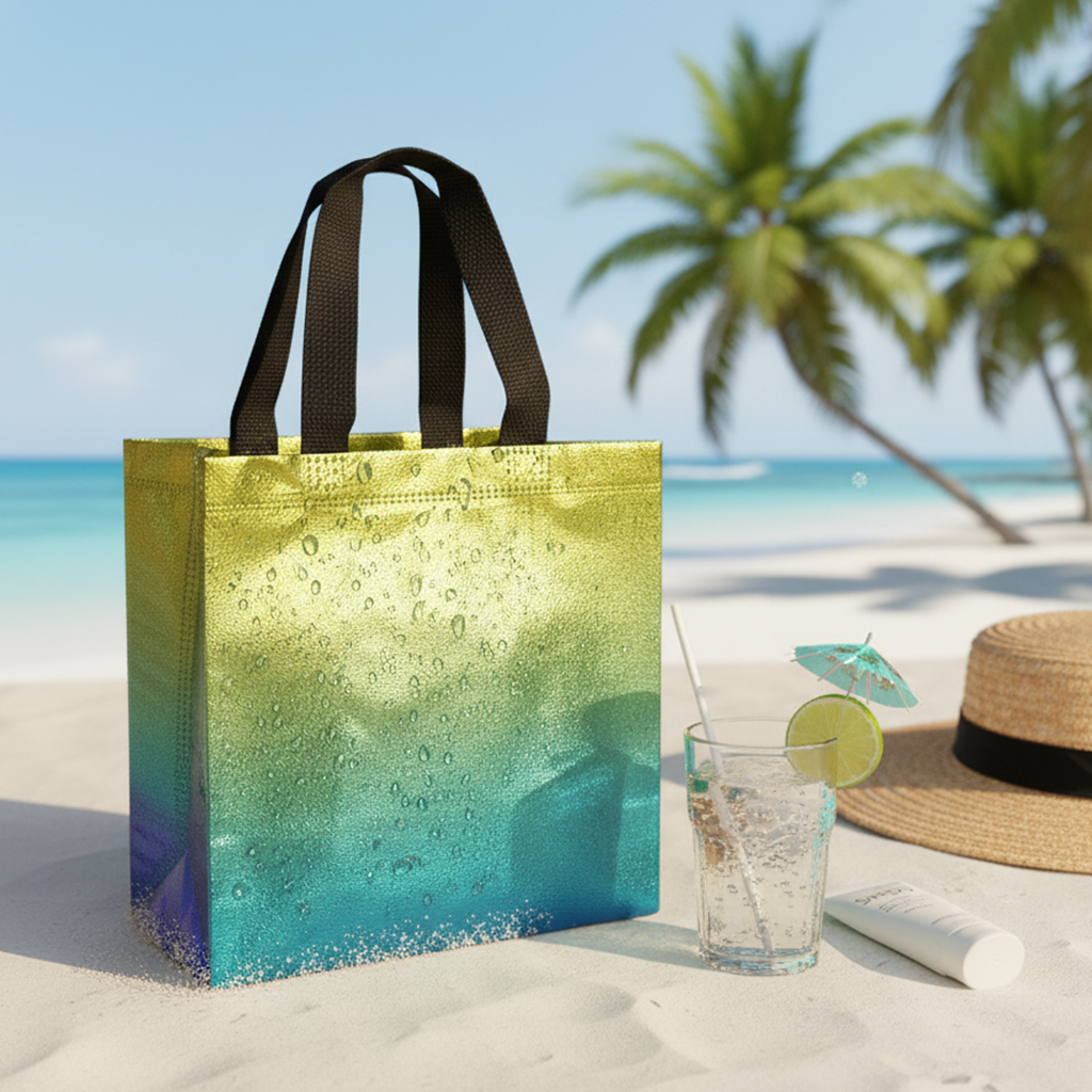 16/32pcs Holographic Gift Bags, Laser Rainbow Gradient Non-Woven Tote Bags with Handles for Birthday, Wedding, Christmas Party Favor Supplies
