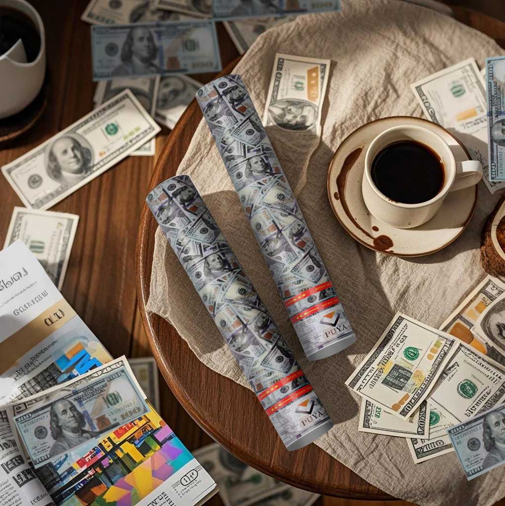 4/12pcs Money Confetti Cannon, Cash Poppers for Birthday, Graduation, New Year Eve Party Supplies, Fake 100 Dollar Bill Poppers for Surprise Gift
