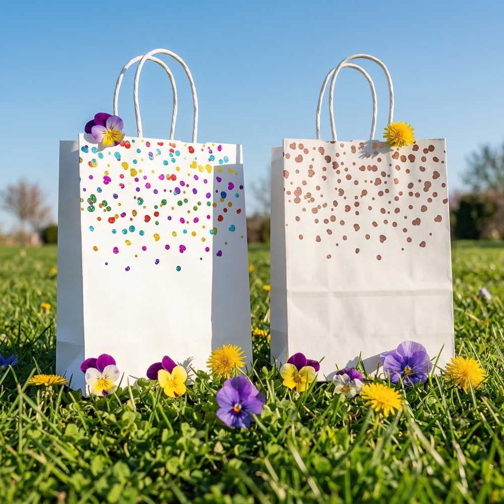 20/40pcs Heart  Paper Gift Bags, Birthday Party Favor Bags for Kids, White Treat Bags,Suitable for weddings, birthdays and Christmas.