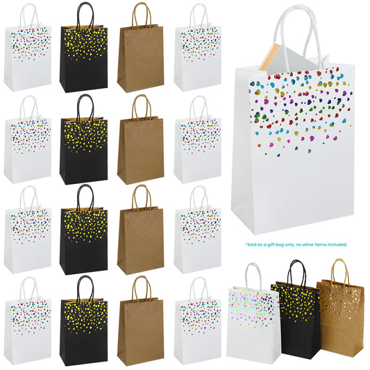 20/40pcs Heart  Paper Gift Bags, Birthday Party Favor Bags for Kids, White Treat Bags,Suitable for weddings, birthdays and Christmas.